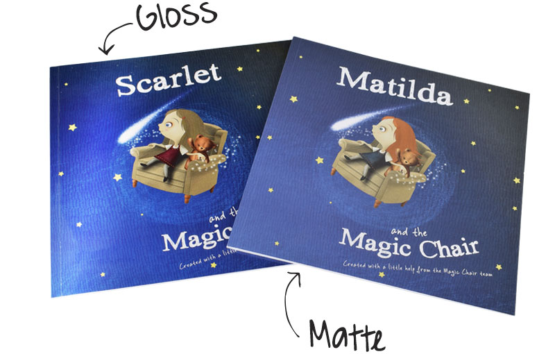 example gloss vs matte cover book